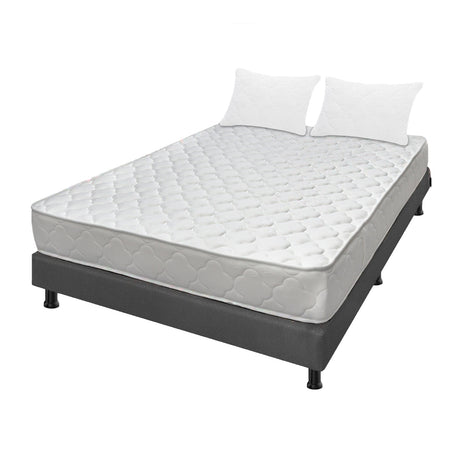 Combo Base Cama y Colchón Ultraflex Blanco y Gris Semidoble 120 X 190 Cm Firmeza Firme Doble Faz - COLCHONES | Bylmo