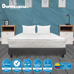 Combo Base Cama Y Colchón Ultraflex Blanco Y Gris Semidoble 120 X 190 Cm Firmeza Firme Doble Faz