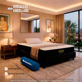 Combo Base Cama y Colchón Enrollado Versalles Blanco y Negro Sencillo 100 X 190 Cm Firmeza Medio - COLCHONES | Bylmo