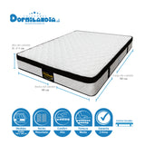 Combo Base Cama y Colchón Versalles Blanco y Negro Doble 140 X 190 Cm Firmeza Medio - COLCHONES | Bylmo