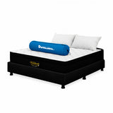 Combo Base Cama y Colchón Enrollado Versalles Blanco y Negro Doble 140 X 190 Cm Firmeza Medio - COLCHONES | Bylmo