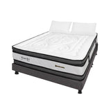 Combo Base Cama y Colchón Wonderful Blanco y Gris King 200 X 200 Cm Firmeza Medio Doble Faz - COLCHONES | Bylmo