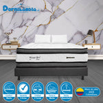 Combo Base Cama Y Colchón Wonderful Blanco Y Gris King 200 X 200 Cm Firmeza Medio Doble Faz