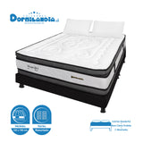 Combo Base Cama y Colchón Wonderful Blanco y Negro Semidoble 120 X 190 Cm Firmeza Medio Doble Faz - COLCHONES | Bylmo