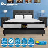Combo Colchón Atenas Blanco y Gris Doble 140 X 190 Cm Firmeza Medio Doble Faz Con Cabecero y Base Cama - COLCHONES | Bylmo