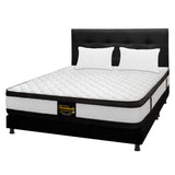 Combo Colchón Atenas Blanco y Negro Queen 160 X 190 Cm Firmeza Medio Doble Faz Con Cabecero y Base Cama - COLCHONES | Bylmo