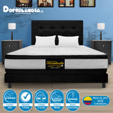 Combo Colchón Atenas Blanco y Negro King 200 X 200 Cm Firmeza Medio Doble Faz Con Cabecero y Base Cama - COLCHONES | Bylmo