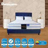 Combo Colchón Caribe Blanco y Azul Doble 140 X 190 Cm Firmeza Suave Doble Faz Con Cabecero y Base Cama - COLCHONES | Bylmo