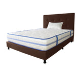 Combo Colchón Caribe Blanco y Cafe Sencillo 100 X 190 Cm Firmeza Suave Doble Faz Con Cabecero y Base Cama - COLCHONES | Bylmo