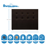 Combo Colchón Caribe Blanco y Cafe Semidoble 120 X 190 Cm Firmeza Suave Doble Faz Con Cabecero y Base Cama - COLCHONES | Bylmo