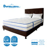 Combo Colchón Caribe Blanco Y Cafe Doble 140 X 190 Cm Firmeza Suave Doble Faz Con Cabecero Y Base Cama