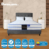 Combo Colchón Caribe Blanco y Gris Queen 160 X 190 Cm Firmeza Suave Doble Faz Con Cabecero y Base Cama - COLCHONES | Bylmo