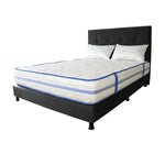 Combo Colchón Caribe Blanco Y Negro Doble 140 X 190 Cm Firmeza Suave Doble Faz Con Cabecero Y Base Cama