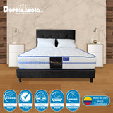 Combo Colchón Caribe Blanco y Negro Queen 160 X 190 Cm Firmeza Suave Doble Faz Con Cabecero y Base Cama - COLCHONES | Bylmo