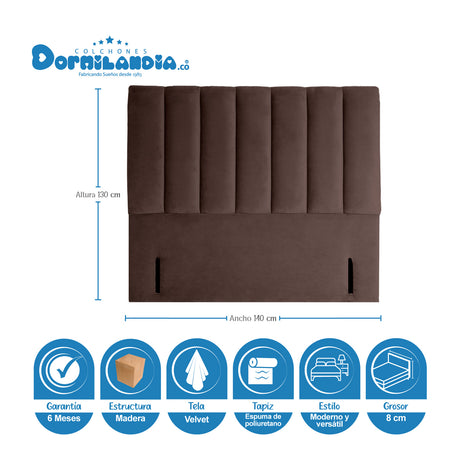 Combo Colchón Excalibur Gris y Azul Doble 140 X 190 Cm Firmeza Medio Doble Faz Con Cabecero y Base Cama - COLCHONES | Bylmo