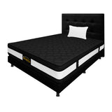Combo Colchón Casata Blanco y Negro Sencillo 100 X 190 Cm Firmeza Medio Firme Doble Faz Con Cabecero y Base Cama - COLCHONES | Bylmo