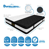 Combo Colchón Casata Blanco y Negro Sencillo 100 X 190 Cm Firmeza Medio Firme Doble Faz Con Cabecero y Base Cama - COLCHONES | Bylmo