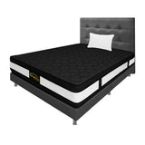 Combo Colchón Blanco y Gris Sencillo 100 X 190 Cm Firmeza Medio Suave Doble Faz Con Cabecero y Base Cama - COLCHONES | Bylmo
