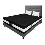 Combo Colchón Blanco y Gris Semidoble 120 X 190 Cm Firmeza Medio Suave Doble Faz Con Cabecero y Base Cama - COLCHONES | Bylmo