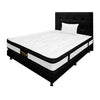 Combo Colchón Blanco Y Negro Sencillo 100 X 190 Cm Firmeza Medio Suave Doble Faz Con Cabecero Y Base Cama