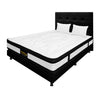 Combo Colchón Blanco Y Negro Semidoble 120 X 190 Cm Firmeza Medio Suave Doble Faz Con Cabecero Y Base Cama