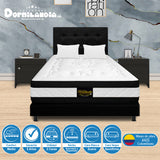 Combo Colchón Blanco y Negro Doble 140 X 190 Cm Firmeza Medio Suave Doble Faz Con Cabecero y Base Cama - COLCHONES | Bylmo