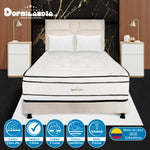 Combo Colchón Infinity Blanco Y Arena Semidoble 120 X 190 Cm Firmeza Medio Firme Doble Faz Con Cabecero Y Base Cama