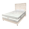 Combo Colchón Infinity Blanco Y Arena King 200 X 200 Cm Firmeza Medio Firme Doble Faz Con Cabecero Y Base Cama