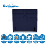 Combo Colchón Infinity Blanco y Azul Queen 160 X 190 Cm Firmeza Medio Firme Doble Faz Con Cabecero y Base Cama - COLCHONES | Bylmo