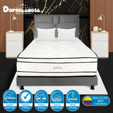 Combo Colchón Infinity Blanco y Gris Doble 140 X 190 Cm Firmeza Medio Firme Doble Faz Con Cabecero y Base Cama - COLCHONES | Bylmo