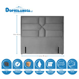 Combo Colchón Infinity Blanco y Gris Doble 140 X 190 Cm Firmeza Medio Firme Doble Faz Con Cabecero y Base Cama - COLCHONES | Bylmo