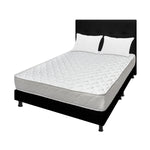 Combo Colchón Macizo Blanco Y Negro Queen 160 X 190 Cm Firmeza Firme Doble Faz Con Cabecero Y Base Cama