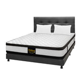 Combo Colchón Malta Blanco y Gris Semidoble 120 X 190 Cm Firmeza Firme Doble Faz Con Cabecero y Base Cama - COLCHONES | Bylmo