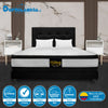 Combo Colchón Malta Blanco Y Negro Doble 140 X 190 Cm Firmeza Firme Doble Faz Con Cabecero Y Base Cama