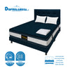 Combo Colchón Marshall Azul Semidoble 120 X 190 Cm Firmeza Medio Doble Faz Con Cabecero Y Base Cama