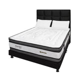 Combo Colchón Wonderful Blanco y Negro Semidoble 120 X 190 Cm Firmeza Medio Doble Faz Con Cabecero y Base Cama - COLCHONES | Bylmo