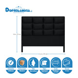 Combo Colchón Wonderful Blanco y Negro Semidoble 120 X 190 Cm Firmeza Medio Doble Faz Con Cabecero y Base Cama - COLCHONES | Bylmo