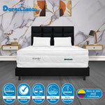 Combo Colchón Wonderful Blanco Y Negro Doble 140 X 190 Cm Firmeza Medio Doble Faz Con Cabecero Y Base Cama