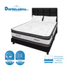 Combo Colchón Wonderful Blanco Y Negro Doble 140 X 190 Cm Firmeza Medio Doble Faz Con Cabecero Y Base Cama