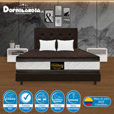 Combo Colchón Marshall Cafe King 200 X 200 Cm Firmeza Medio Doble Faz Con Cabecero y Base Cama - COLCHONES | Bylmo