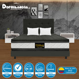Combo Colchón Marshall Gris Semidoble 120 X 190 Cm Firmeza Medio Doble Faz Con Cabecero y Base Cama - COLCHONES | Bylmo