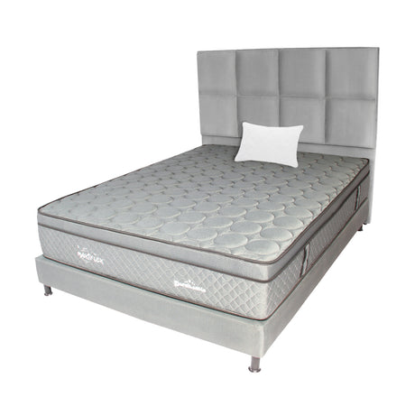Combo Colchón Maxiflex Gris Sencillo 100 X 190 Cm Firmeza Suave Con Cabecero y Base Cama - COLCHONES | Bylmo