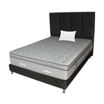 Combo Colchón Maxiflex Gris Y Negro Sencillo 100 X 190 Cm Firmeza Suave Con Cabecero Y Base Cama