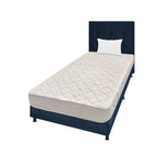 Combo Colchón Multisleep Blanco Y Azul Sencillo 100 X 190 Cm Firmeza Medio Doble Faz Con Cabecero Y Base Cama