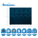 Combo Colchón Multisleep Blanco Y Azul Sencillo 100 X 190 Cm Firmeza Medio Doble Faz Con Cabecero Y Base Cama