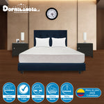 Combo Colchón Multisleep Blanco Y Azul Doble 140 X 190 Cm Firmeza Medio Doble Faz Con Cabecero Y Base Cama