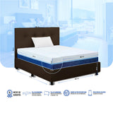 Combo Colchón Multisleep Blanco y Cafe Sencillo 100 X 190 Cm Firmeza Medio Doble Faz Con Cabecero y Base Cama - COLCHONES | Bylmo