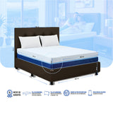 Combo Colchón Multisleep Blanco y Cafe Semidoble 120 X 190 Cm Firmeza Medio Doble Faz Con Cabecero y Base Cama - COLCHONES | Bylmo