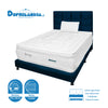 Combo Colchón Super Dream Blanco Y Azul Sencillo 100 X 190 Cm Firmeza Firme Doble Faz Con Cabecero Y Base Cama