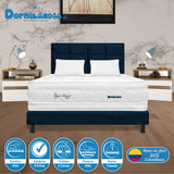Combo Colchón Super Dream Blanco y Azul Queen 160 X 190 Cm Firmeza Firme Doble Faz Con Cabecero y Base Cama - COLCHONES | Bylmo